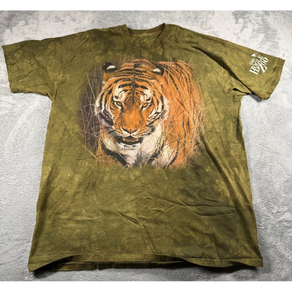 Vintage 1995 The Mountain Tiger T Shirt Men's XL Hogle Zoo Tie Dye